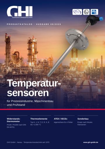 Produktkatalog Temperatursensoren, 72 Seiten
