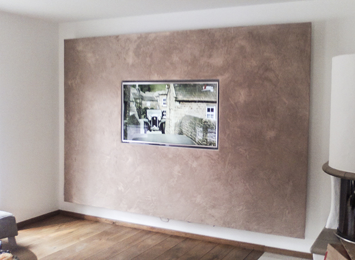 TV integriert in eine Wand