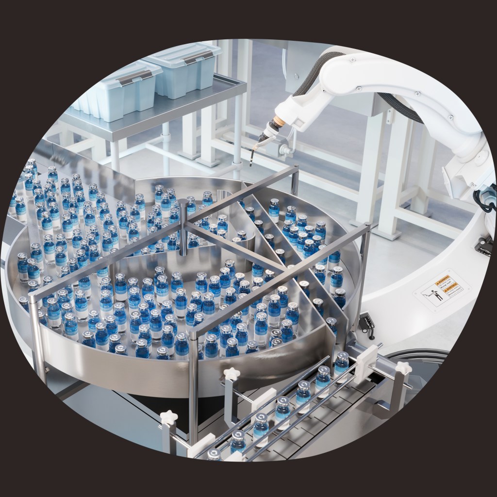 Pharma-Rondell mit robotergestütztem Handling