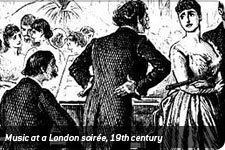Musik in einem Londoner Salon, 19. Jahrhundert