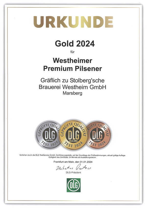 DLG Gold – Westheimer Premium Pilsener