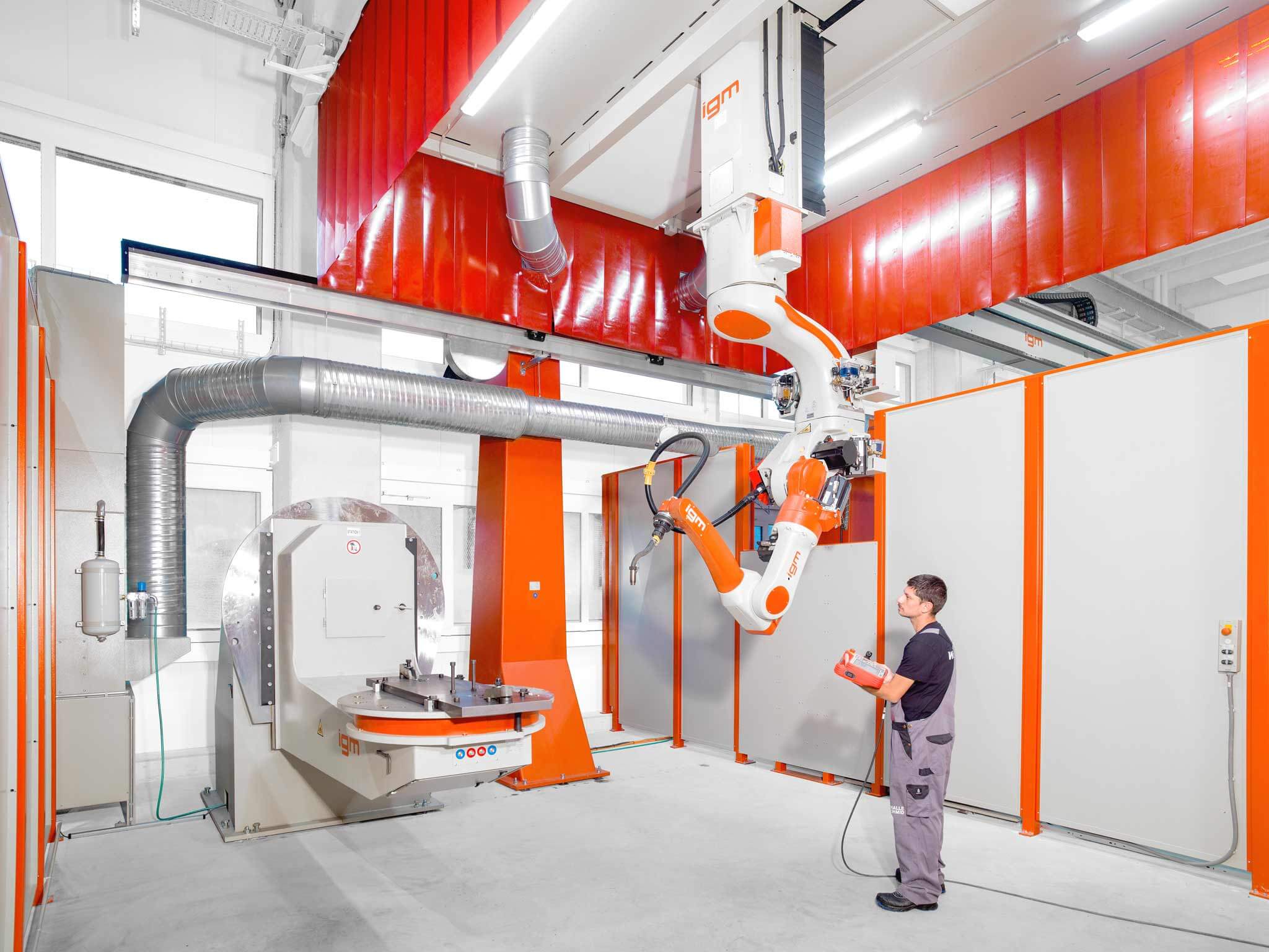 Roboterschweissen auf IGM-Station