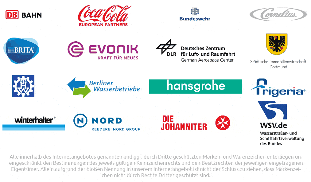 Referenzauszug: Deutsche Bahn, Coca-Cola European Partners, Bundeswehr u. a.