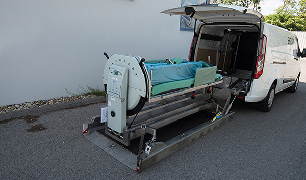 Hubladesystem für Medizintechnik-Transporte
