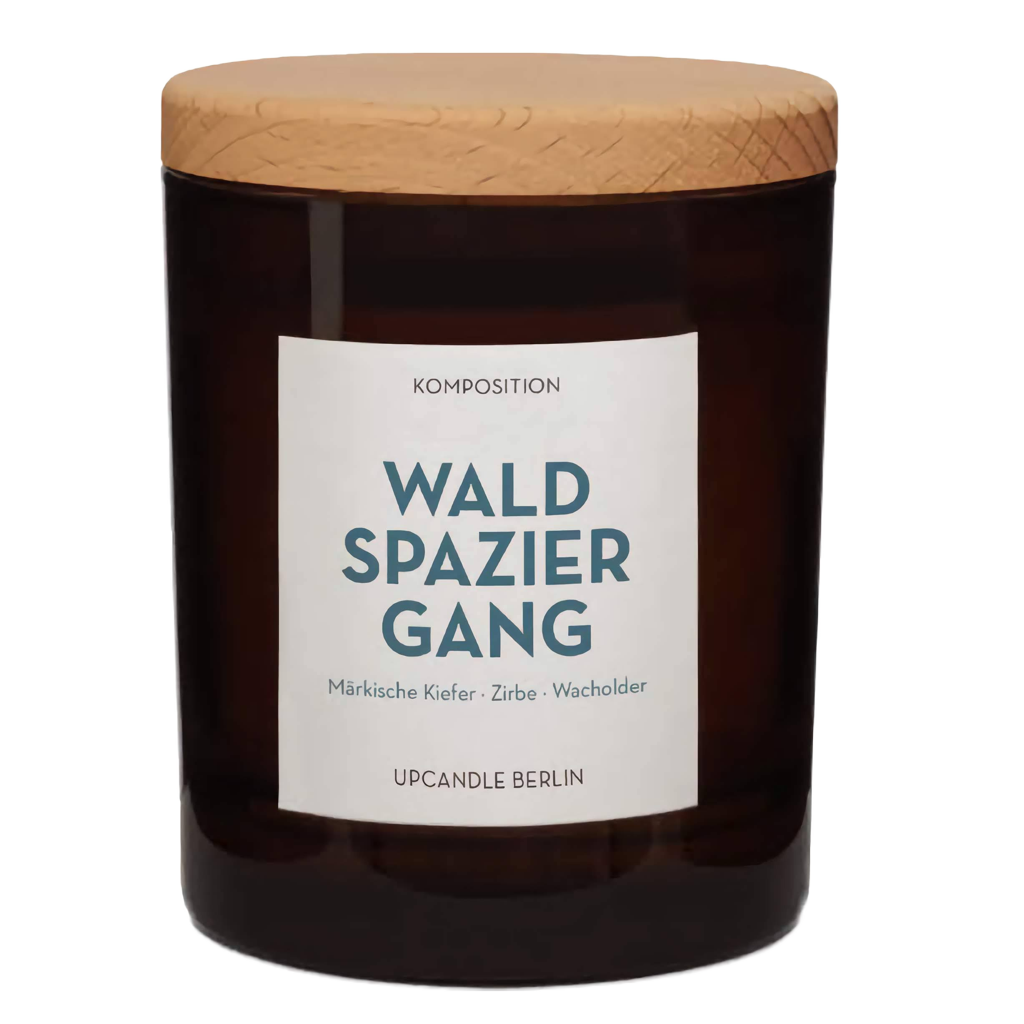 Aromakerze Waldspaziergang aus Rapswachs mit Holzdocht
